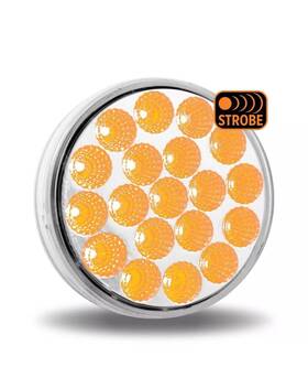 8062588 406 Chrome Shop Tled-cr 4 Inch Clear To Amber With Strobe Feature Round Led Light 19 Diodes