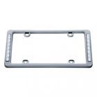 50121 United Pacific Chrome Plastic License Frame Two White Led Reflector