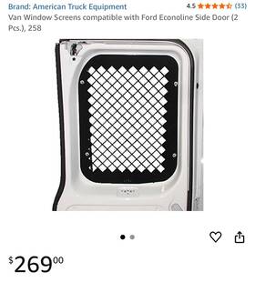 1242434 American Truck Equipment Van Window Screens Compatible With Ford Econoline Side Door 2 Pcs. 258