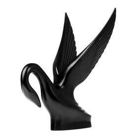 48008 Gg Grand General Matte Black Powder Coated Classic Swan Hood Ornament