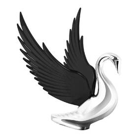 Gga-48053 Grand General Gga 48053 Chrome Die-cast Windrider Swan Hood Ornanent With Black