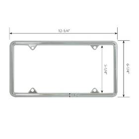 Gga-60061 Grand General Gga 60061 Chrome Zinc Classic 4-hole License Plate Frame 6-7/8