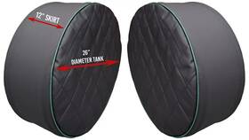 Grilleadz Ftec-26-12-blk-greendbo 26 Inch Black With Green Dbo Fuel Tank End Covers For Tanks That Are Diameter