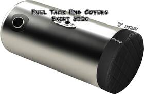 Nqftec-24.5-9-blk Grilleadz 24.5 Inch Smooth Black Fuel Tank End Covers With 5 Side Skirt