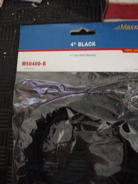 M50400-b Maxxima - 4 Inch Black Vinyl Grommet