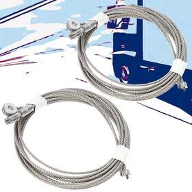 Tg-913026 Transglobal 4pc 130 Inch 7/16 Metal Eyelet 7x19 Galvanized Steel Ramp Door Lift Cable