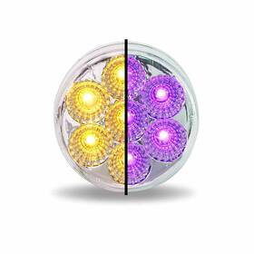 Tled-2hxap Trux Accessories 2.5 Inch Amber Marker To Purple Auxillary Round Led Light 7 Diodes