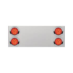 United Pacific 34156 Stainless Steel Rear Center Panel With 4 Red Led And Lens