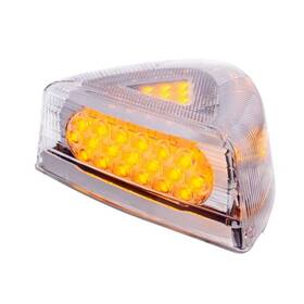 39437 United Pacific 37 Led Clear Lens Amber Turn Signal Light With Chrome Base 1987-2007 Peterbilt