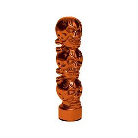 70541b United Pacific 3 Skull Gearshift Knob Cadmium Orange 1/2 Inch 13 Thread