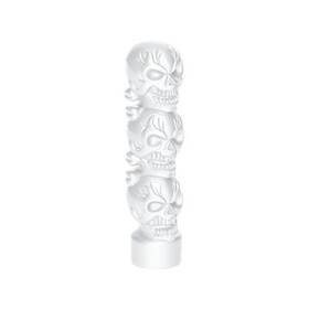 70545b United Pacific 3 Skull Gearshift Knob Pearl White 1/2 Inch 13 Thread On
