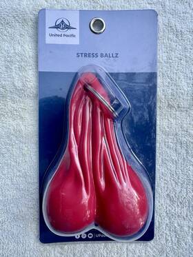 78029 United Pacific Stress Balls Keycha Inch 4 1/4 Red