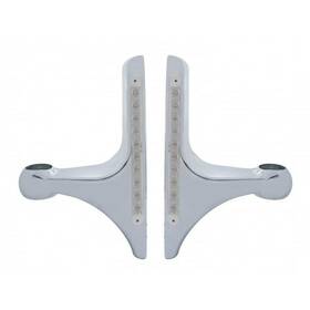 Upi-30458 United Pacific Peterbilt 379 Aluminum Headlamp Bracket With 9 Inch Amber Led Light Bar Clear