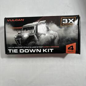 Rtdk0101s Vulcan Car Tie Down Kit Ratchet And Loop Straps 4 Pack 1.6 Inch X 8ft - High-viz