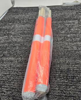 Si027b-4p Vulcan Qty 4 Brand Safety Flag Dowel 18 X Vinyl Mesh Orange