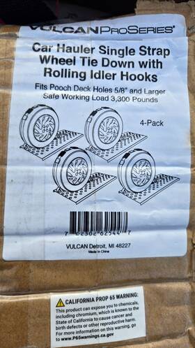Th001-ps-4p Vulcan Rolling Idler 3-cleat Car Tie Down - 120 Inch 4 Pack Proseries 3300lbs