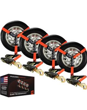 Th011-k4-s-ps Vulcan Lasso Car Tie Down - Snap Hooks 2 Inch X 96 4 Pack Proseries 3300 Lbs Swl