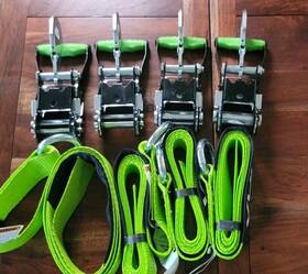 Tk1-th050ref Vulcan Car Rim Tie Downs - Ratchets 2x144 Inch 4 Pack High-viz 3300 Lbs Swl
