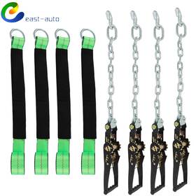 Ea1457832su Wflnhb 3300 Lbs Lasso Car Tie Down Chain Anchors 2 Inch X96 4 Pack High-viz Swl