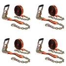 Mytee Products Pack 2 X30 Orange Ratchet Strap Chain Anchor - 4000 Lbs Wll. Fixed Price $180.30.