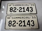 Pair 1955 United States Iowa Commercial License Plate Truck Display Sign. Fixed Price $39.94.