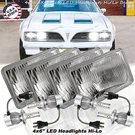4PCS 4X6"GLASS Led Headlights Hi-lo Beam Fit Pontiac Firebird Trans 1977-1981. Fixed Price $75.82.