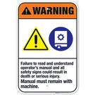 Failure Read Understand Operator?s Manual All Safety Ansi Warning. Fixed Price $26.99.