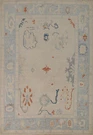 Vegetable Dye Handmade Wool Oushak Turkish Rug 5X7 Ivory/ Light Blue Carpet. Fixed Price $1127.08.