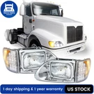 Pair Headlights W/led Corner Lamp For International 9200 9400 5900 Lh+rh Side. Fixed Price $139.11.