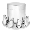 Flat Top Chrome Rear Axle Cover Set W/locking Tabs & Standard Hub Cap 40211. Fixed Price $49.99.