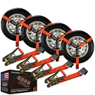 Lasso Car Tie Down - Flat Hooks 2" X 96", 4 Pack Proseries 3300 Lbs Swl. Fixed Price $113.99.