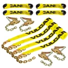 Vulcan 8-POINT Roll Back Vehicle Tie Down Kit Chain Tails On Both Ends, 4 Pack. Fixed Price $154.99.