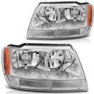 Fits Jeep Grand Cherokee 1999-2004 Headlights Assembly Pair Chrome Housing. Fixed Price $64.29.