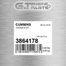 3864178 Thermostat Fits Cummins (new Aftermarket). Fixed Price $46.69.
