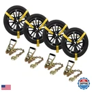 Mytee Products 4 Pack X12 Car Tie Down Ratchet Lasso Straps Chain Anchor - 3. Fixed Price $131.18.