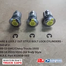 Commercial Truck Cap Lock Cylinders For Chevy And Gmc 1999-2013 #22808-003. Fixed Price $150.00.