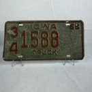 1968 United States Iowa Commercial License Plate Patina Truck Display Sign. Fixed Price $6.50.