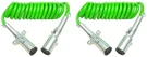 Torque 2 Pack Of 7 Way Coiled Trailer Cord 15 Ft Green Abs Electrical Power. Fixed Price $99.99.