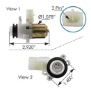 Washer Fluid Pump Peterbilt Part # 104252, 100079, 600208S, HLK7046. Fixed Price $17.02.