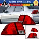 For 2001-2005 Honda Civic Sedan Led Tail Lights Brake Rear Lamps Chrome Red Pair. Fixed Price $128.99.