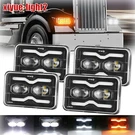 4PCS 4X6" Led Headlights Drl High/low Feightliner Peterbil Ford Probe Chevy. Fixed Price $85.49.