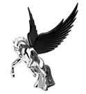 Cr Fighting Stallion Hood Ornament W/ Black Windriders. Fixed Price $59.57.
