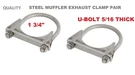 2X Muffler Exhaust Clamp 1/4" Quality Steel U-bolt 5/16" Hyster 3054528 Pair. Fixed Price $5.90.