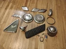 Lot Of Vintage Ford Parts 52-56?? Hubcaps Window One. Fixed Price $79.99.