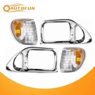 Chrome Headlight Bezels&led Turn Signal Lights Lh+rh For International 9200 9400. Fixed Price $100.68.