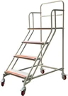 4-STEP Rolling Ladder With Wheels, 445LBS Capacity & Vinyl Edge Protector. Fixed Price $426.99.