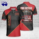 Custom Name American Rescue Firefighter Department Truck Fireman Polo Shirt. Fixed Price $25.99.