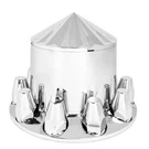 Axis Chrome Rear Axle Cover Set W/locking Tabs & Standard Hub Cap New 40213. Fixed Price $49.99.
