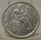 1877-CC United States Seated Liberty Dime, #71060. Fixed Price $189.99.