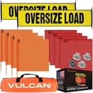 Vulcan 8 Flags, 2 Oversize Load Banners, 4 Magnets, And Storage Bag Kit. Fixed Price $95.00.